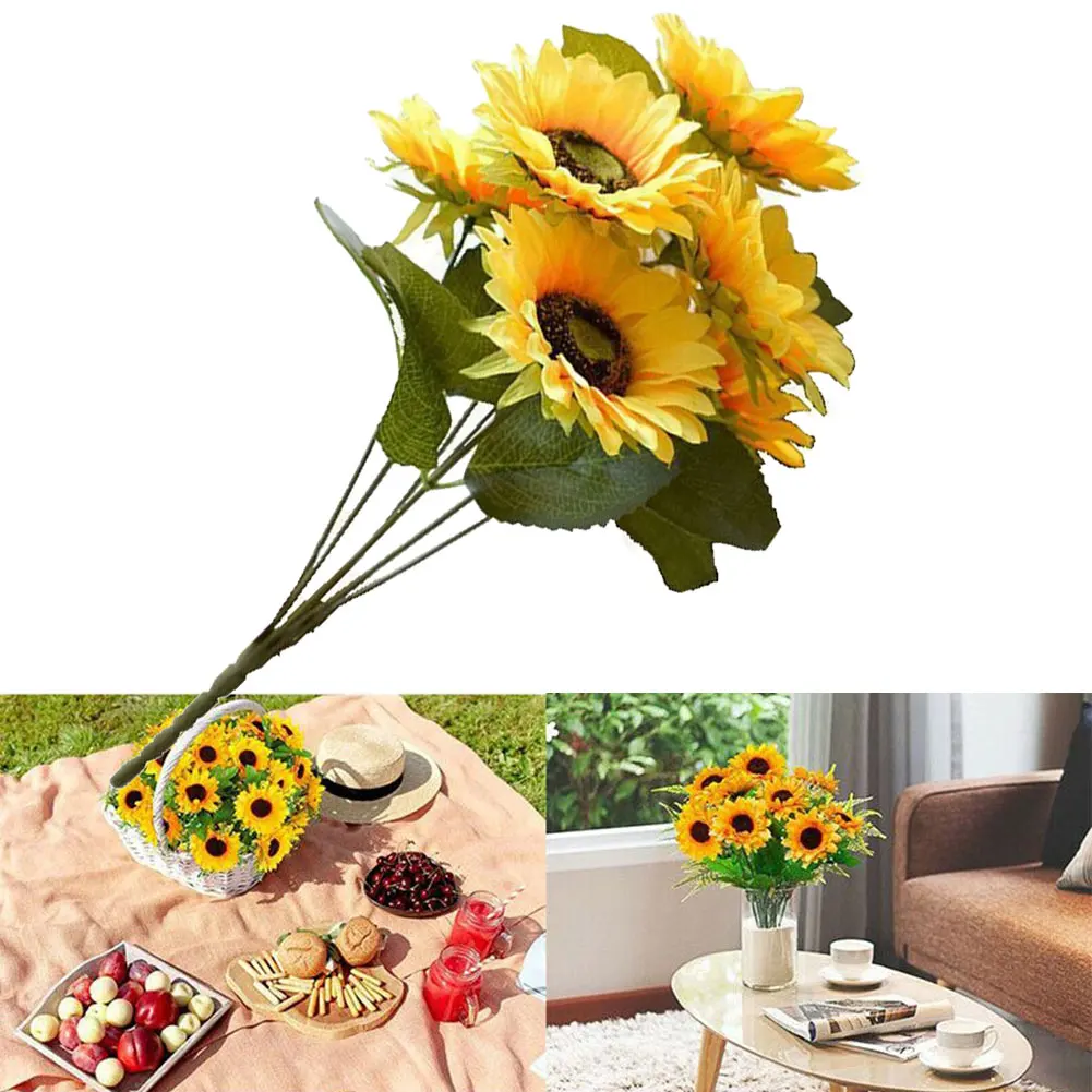 Durable Artificial Sunflower 7 Heads Bouquet Christmas Daisies Garden Wedding Party Decor Gift Home Decorations
Durable Artificial Sunflower 7 Heads Bouquet Christmas Daisies Garden Wedding Party Decor Gift Home Decorations