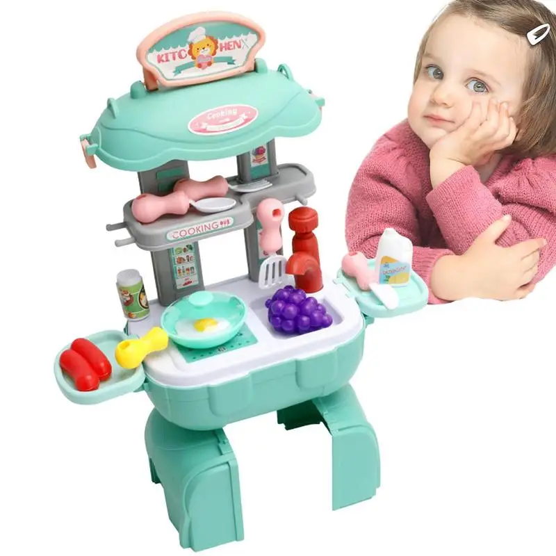 

Детский дорожный кухонный игровой набор, игрушки с кухонными аксессуарами, портативный уличный игровой набор для детей старше 3 лет, подарок на день рождения