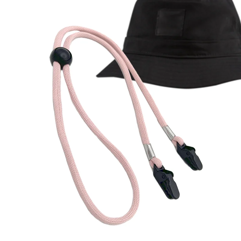 

Hat Clip For Travel Adjustable Lightweight Hat Clips With 80cm Long Strap Double Layer Buckle Chin Cord Removable Polyester Hat