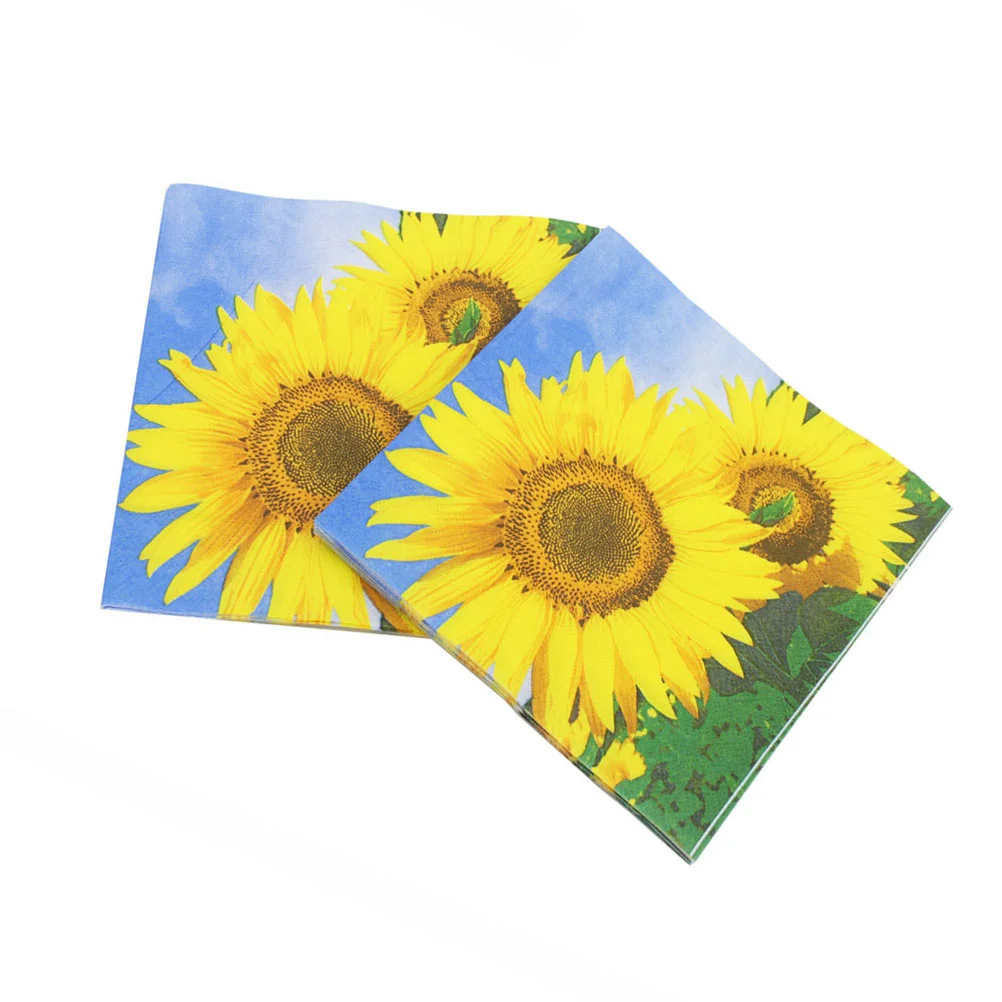 

20 Sheets Sunflower Party Party Party Paper Napkins Disposable Tissue Napkin Party Supplies