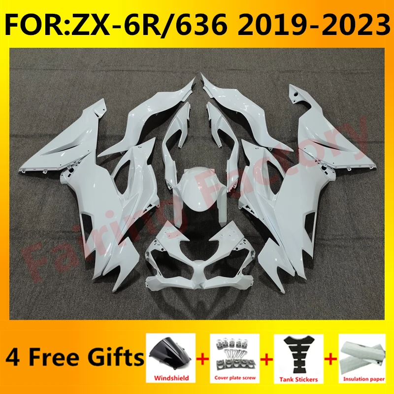 

NEW ABS Motorcycle Fairings fit for Ninja ZX-6R 2019 2020 2021 2022 2023 ZX6R zx 6r 636 bodywork full fairing set white
