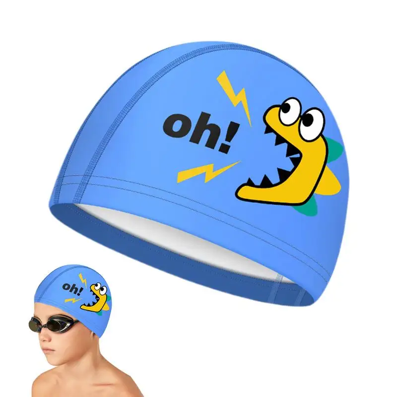 

Swim Hats For Kids Cute Head Cover Caps Comfortable Swimming Clothing & Equipment For Girls Boys Teens Toddler Ear Protection