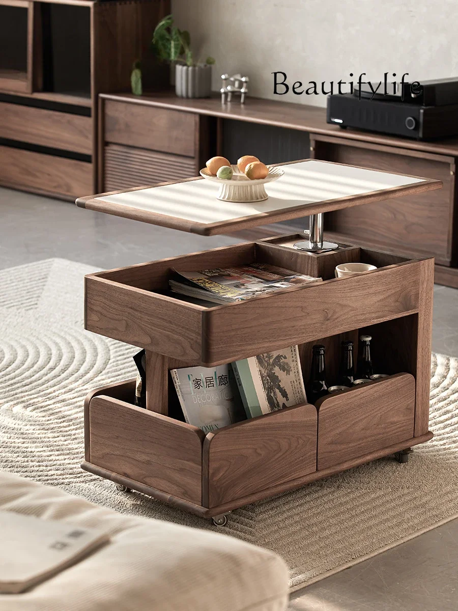 Solid Wood Lifting Coffee Table Multifunctional Mobile Side Table Black Walnut Living Room Cart Stone Plate Tea Table
Solid Wood Lifting Coffee Table Multifunctional Mobile Side Table Black Walnut Living Room Cart Stone Plate Tea Table