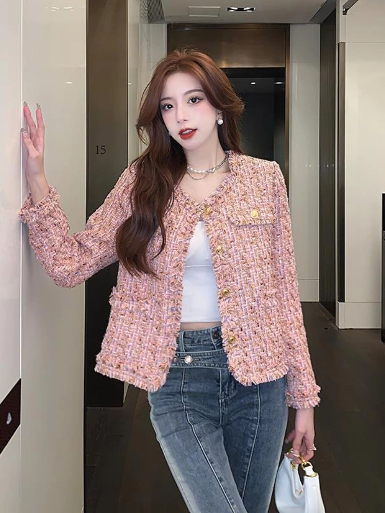 Jackets Pink Coat New Women's Clothing Autumn Winter Thickened Cardigan Tweed Jacket Short Tops Y2k Outifits Warm Fashion Suit
Jackets Pink Coat New Women's Clothing Autumn Winter Thickened Cardigan Tweed Jacket Short Tops Y2k Outifits Warm Fashion Suit