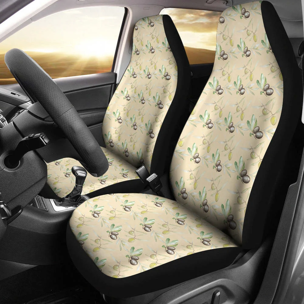 Tuscan Olives Pattern on Light Cream Background Car Seat Covers,Pack of 2 Universal Front Seat Protective Cover
Tuscan Olives Pattern on Light Cream Background Car Seat Covers,Pack of 2 Universal Front Seat Protective Cover