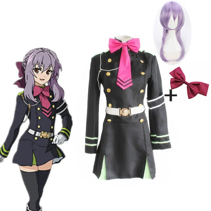 Anime Seraph Of The End Owari No Seraph Hiiragi Shinoa Cosplay Costumes Full Set Uniform Dress Tie Belt Hair Accessory 
Anime Seraph Of The End Owari No Seraph Hiiragi Shinoa Cosplay Costumes Full Set Uniform Dress Tie Belt Hair Accessory