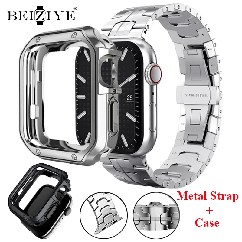 Stainless Steel Strap+Case For Apple Watch Band 44mm 40mm 45mm 41mm 42mm 38mm Butterfly Metal Bracelet iWatch Series SE 9 8 7 6
Stainless Steel Strap+Case For Apple Watch Band 44mm 40mm 45mm 41mm 42mm 38mm Butterfly Metal Bracelet iWatch Series SE 9 8 7 6