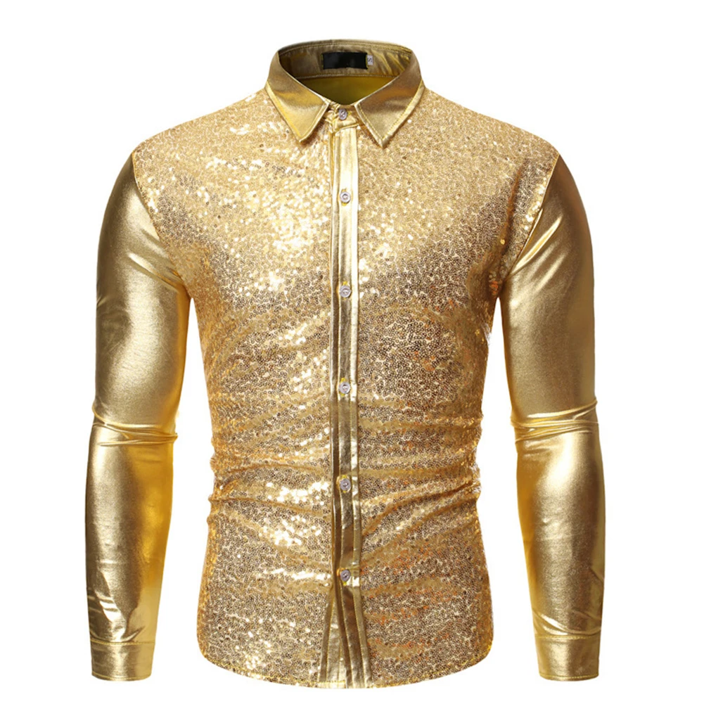 Fashion Glitter Sequin Shirt For Men Long Sleeve Single Breasted Shiny Party Performance Shirts Blouses Tops Male Clothing
Fashion Glitter Sequin Shirt For Men Long Sleeve Single Breasted Shiny Party Performance Shirts Blouses Tops Male Clothing