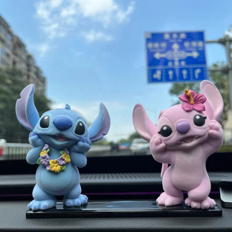 

Anime Lilo & Stitch Action Figures Stitch And Angel Lovers Figurines Flocking Model Statue Doll Collection Children Toys Gifts