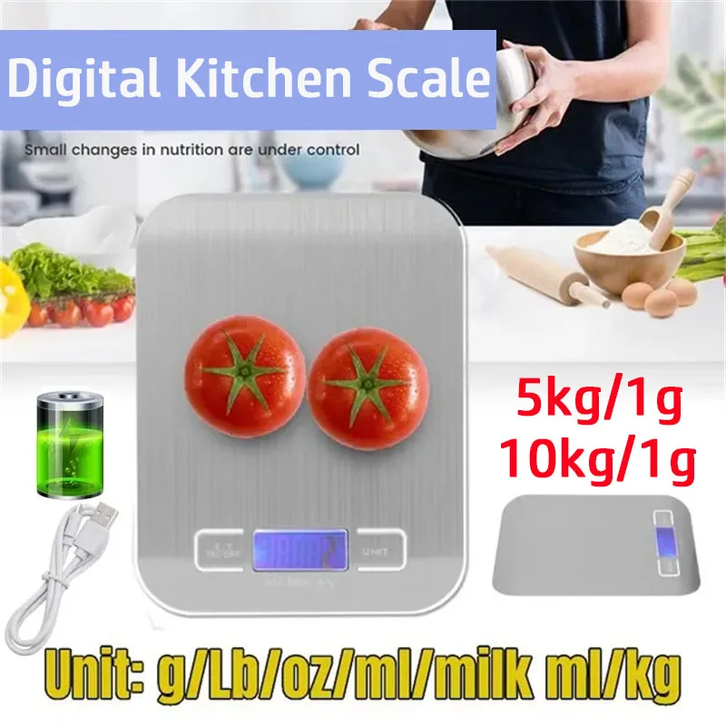 

Портативные Кухонные весы из нержавеющей стали для приготовления пищи, 5/10 кг, 1 г