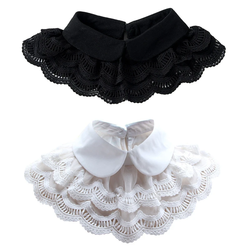 Women Double Layer Lace Lapel False Collar Scalloped Solid Color Detachable Necklace Choker Shawl Capelet
Women Double Layer Lace Lapel False Collar Scalloped Solid Color Detachable Necklace Choker Shawl Capelet
