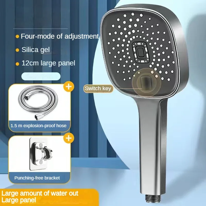 4 Modes Adjustable Rainfall Shower Heads with Hose and Bracket for Modern Bathroom Accessories Large Panel and High Pressure
4 Modes Adjustable Rainfall Shower Heads with Hose and Bracket for Modern Bathroom Accessories Large Panel and High Pressure