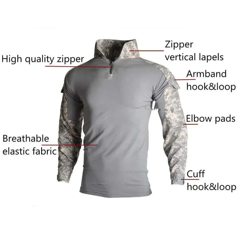 

Men Army Pads Combat Pants Tactical With Safari Paintball Shirt Clothing Training Uniform Airsoft Military Camo Russia Cargo