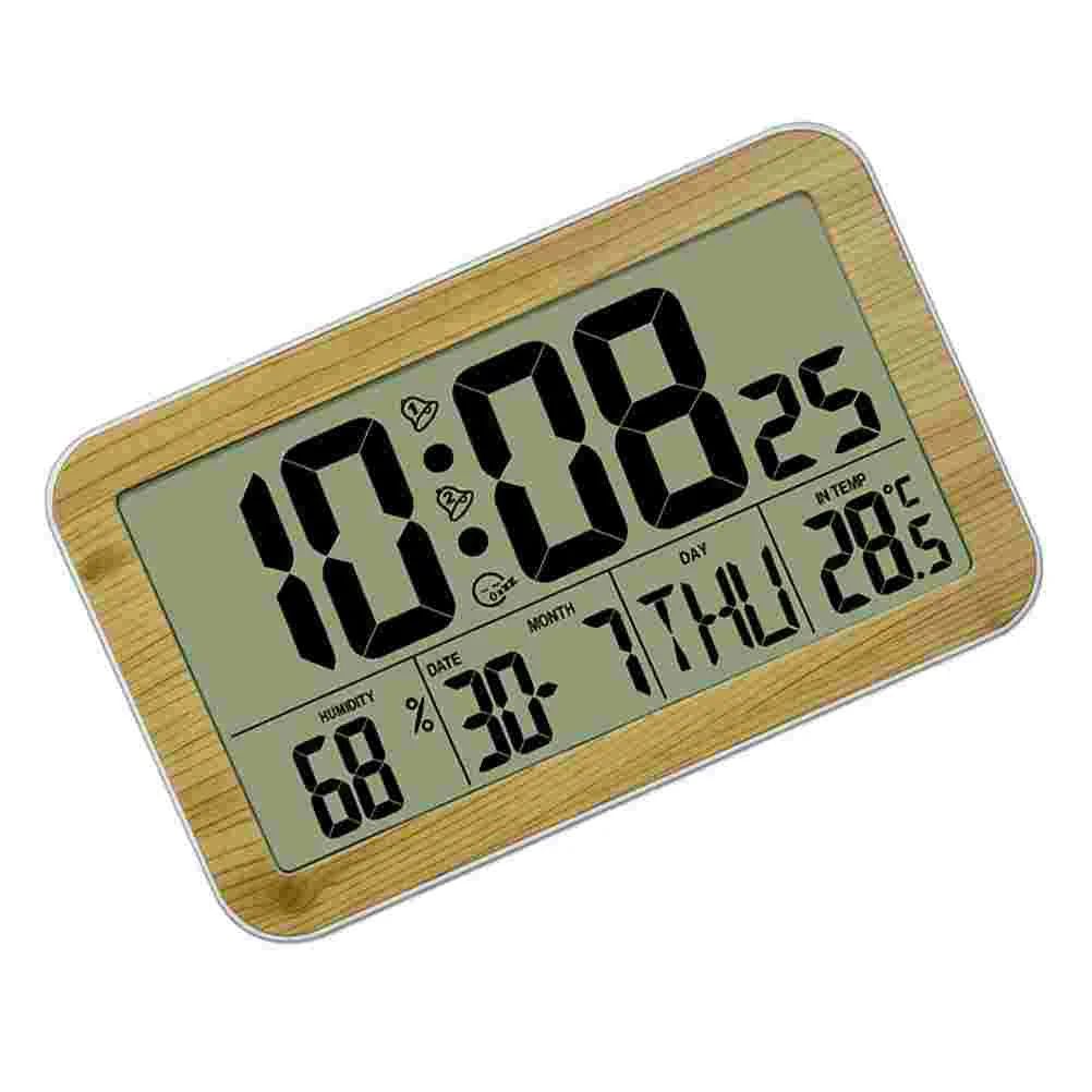 Wood Grain Digital Wall Clock Wall-mounted Alarm Desktop Temperature and Humidity Hanging ABS Multi-function Home Electronic
Wood Grain Digital Wall Clock Wall-mounted Alarm Desktop Temperature and Humidity Hanging ABS Multi-function Home Electronic