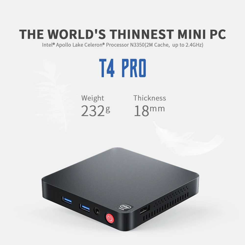 Beelink T4 Pro Mini PC Intel Celeron N3350 Windows 10 Pro 4K 4GB 64GB BT4.0 1000M AC Wifi Mini Desktop Computer Apollo Lake 2022
Beelink T4 Pro Mini PC Intel Celeron N3350 Windows 10 Pro 4K 4GB 64GB BT4.0 1000M AC Wifi Mini Desktop Computer Apollo Lake 2022