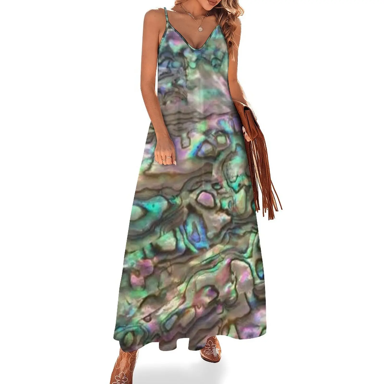 Natural Abalone Paua Shell Sleeveless Dress Women's summer long dress Party dresses
Natural Abalone Paua Shell Sleeveless Dress Women's summer long dress Party dresses