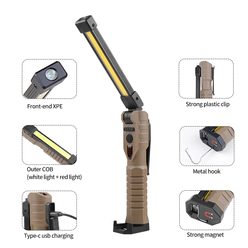 LED Flashlight Built in USB Rechargeable Battery Magnet Working COB Lamp 7 Modes Emergency Repair Outdoor Camping Fishing Torchs
LED Flashlight Built in USB Rechargeable Battery Magnet Working COB Lamp 7 Modes Emergency Repair Outdoor Camping Fishing Torchs