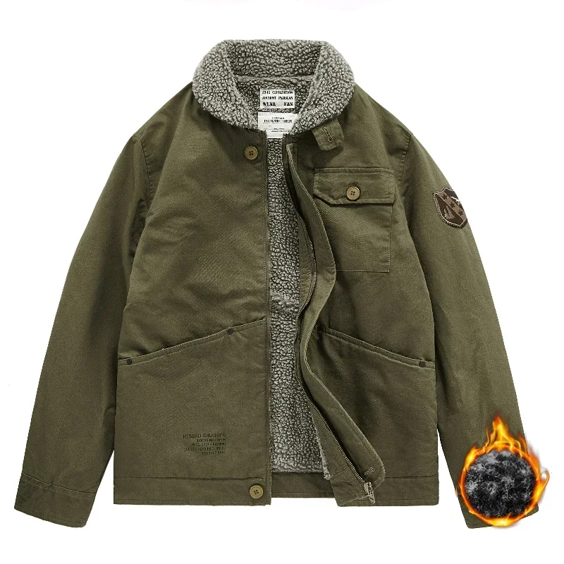 2023 Men Autumn Winter Cargo Windproof Fleece Warm Lapel Jacket Men Loose Many Pocket Outdoors Casual Fashion Jacket Male Coat
2023 Men Autumn Winter Cargo Windproof Fleece Warm Lapel Jacket Men Loose Many Pocket Outdoors Casual Fashion Jacket Male Coat