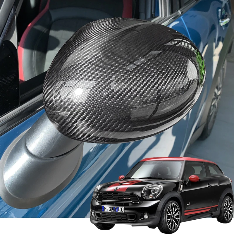 

Car Real Carbon Fiber Mirror Housing For MINI Cooper S JCW R55 R56 R57 R58 R59 R60 R61 Countryman Exterior Modification Stickers
