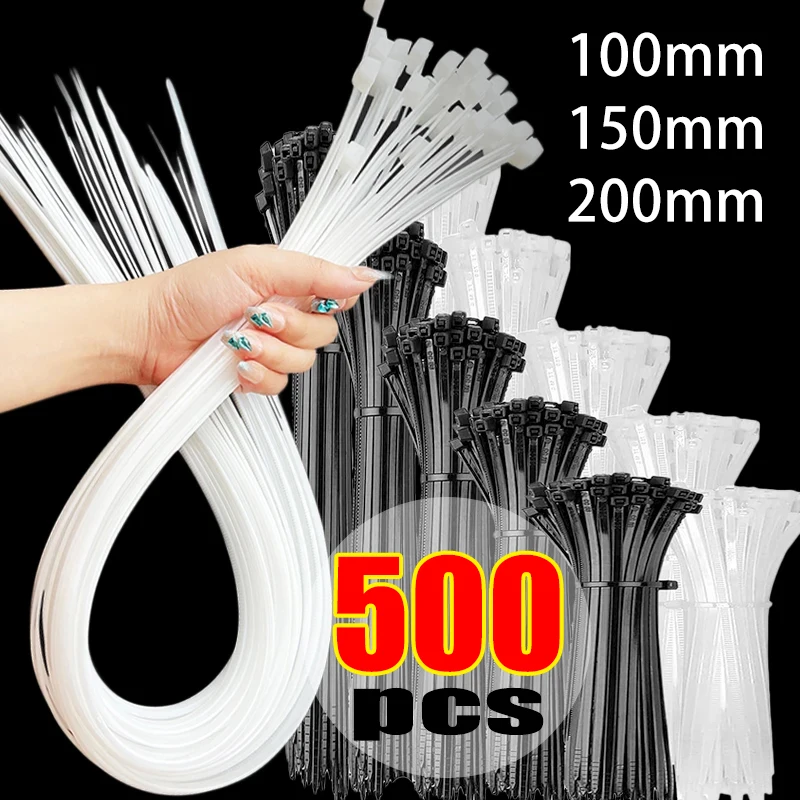 

Multi-Purpose Cable Zip Ties Self-Locking Nylon Cable Management Band Plastic Wire Tie for Home Office Garden Cord Management