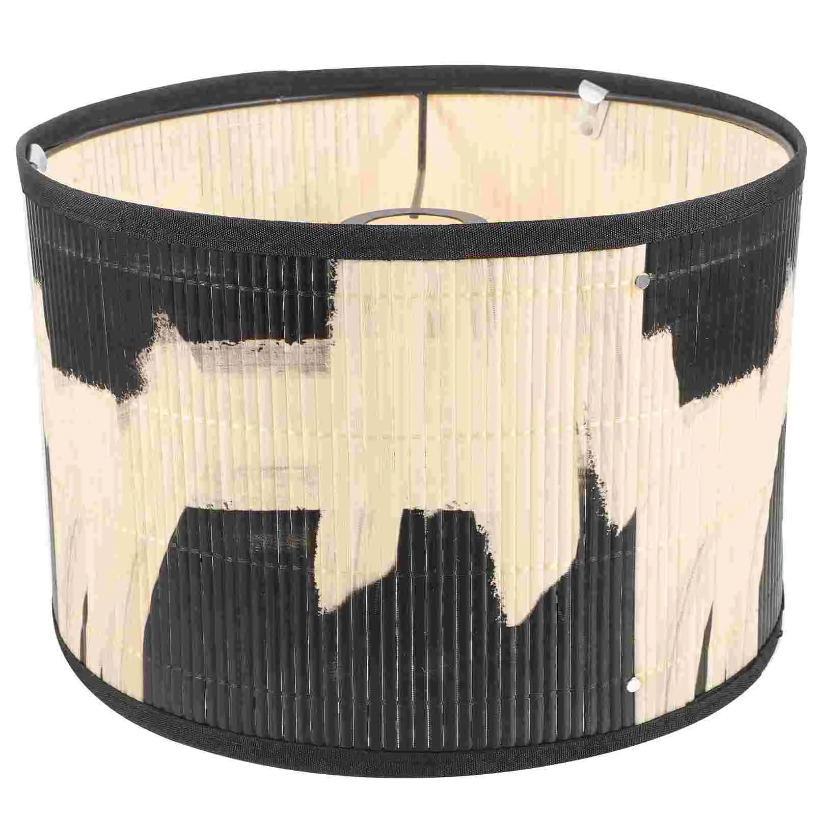 

Printed Abstract Retro Style Folk House Decorative Lamp Bamboo Crafts Painting Lampshade Barrel Shades Hanging Cover