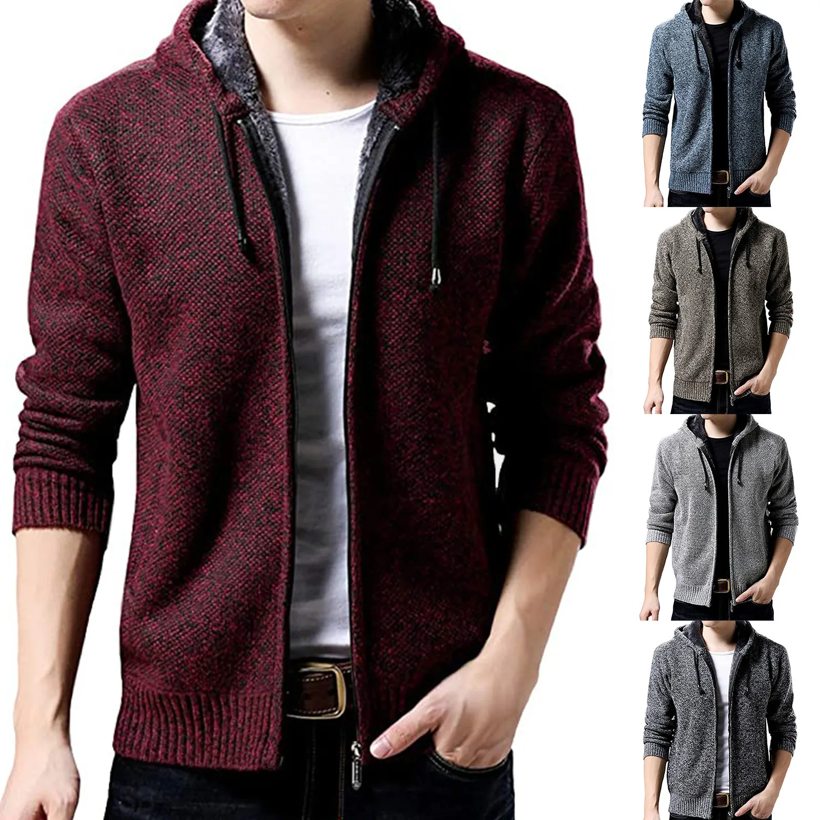 Men'S Sweater Basic Zipper Jacket Solid-Color Winter Hooded Zip-Up Long-Sleeved Coat All Season Knitwear Winter Overcoat 2023
Men'S Sweater Basic Zipper Jacket Solid-Color Winter Hooded Zip-Up Long-Sleeved Coat All Season Knitwear Winter Overcoat 2023