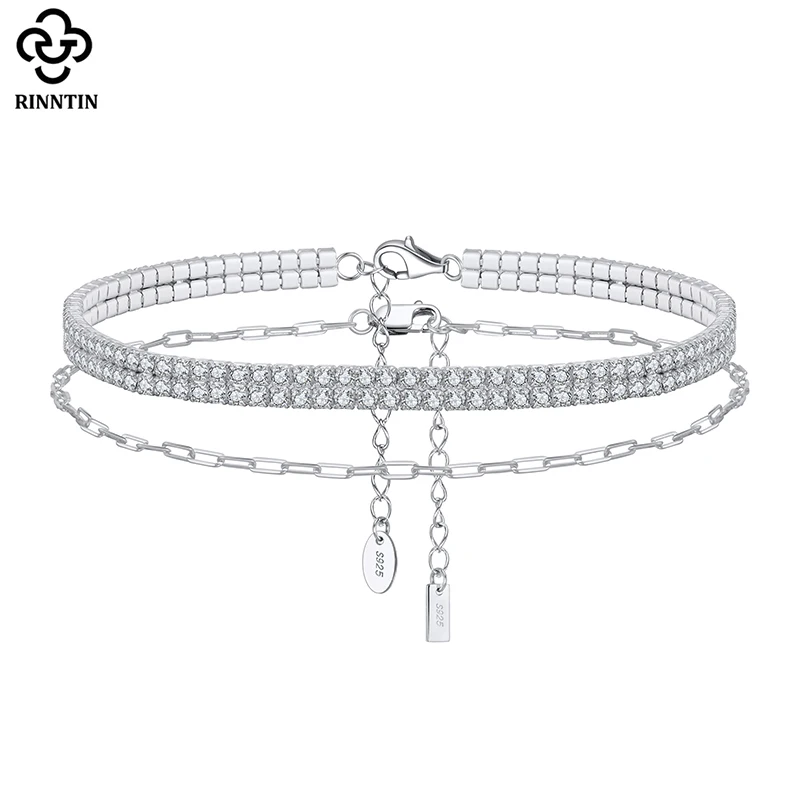 Rinntin Shiny Paper Clip&2mm 2 Rows Tennis Chain Anklet for Women 925 Sterling Silver Foot Bracelet Ankle Straps Jewelry SSA02
Rinntin Shiny Paper Clip&2mm 2 Rows Tennis Chain Anklet for Women 925 Sterling Silver Foot Bracelet Ankle Straps Jewelry SSA02