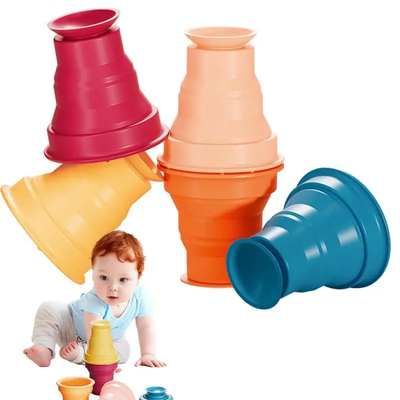 Baby Silicone Suction Cup Stacking Cup Baby Foldable Water Play Cup Gnawing Colorful Silicone Suction Cup Kids Educational Toys
Baby Silicone Suction Cup Stacking Cup Baby Foldable Water Play Cup Gnawing Colorful Silicone Suction Cup Kids Educational Toys