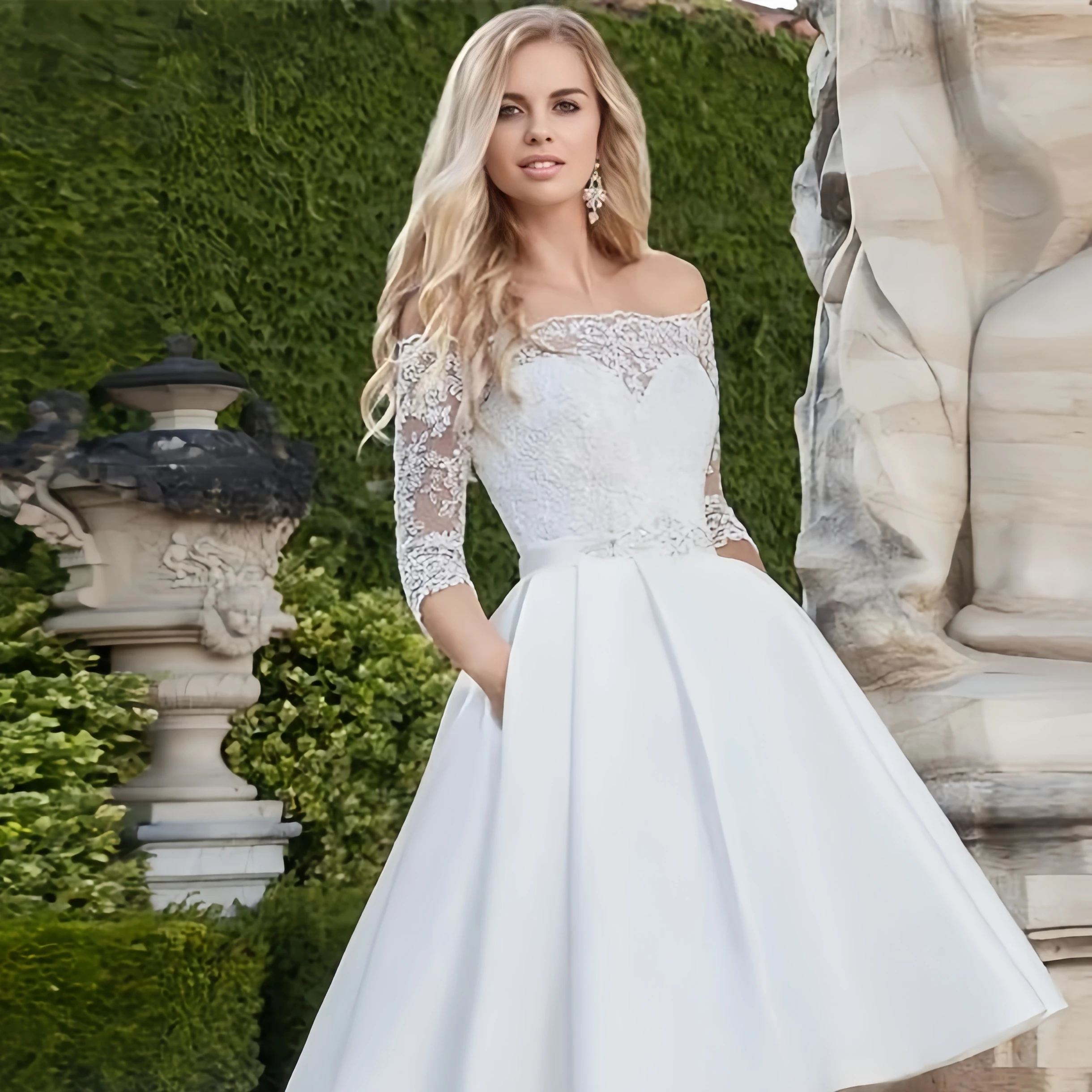 Boho White Wedding Dress for Women Off The Shoulder Appliques Bridal Gowns Vintage Lace Half Sleeves Vestido De Noiva
Boho White Wedding Dress for Women Off The Shoulder Appliques Bridal Gowns Vintage Lace Half Sleeves Vestido De Noiva