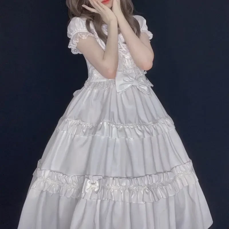 MAGOGO Summer Tea Party Lolita Dress Women Sweet Bow Ruffles Bandage Puff Short Sleeve Lace Patchwork Birthday Princess Dresses
MAGOGO Summer Tea Party Lolita Dress Women Sweet Bow Ruffles Bandage Puff Short Sleeve Lace Patchwork Birthday Princess Dresses