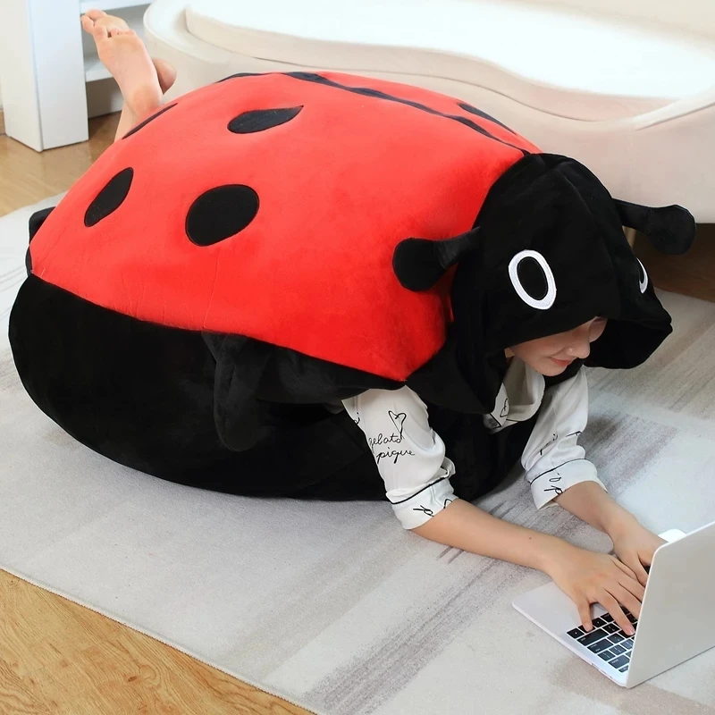 

Giant Creative Beetle Plush Pillow Huge Size Ladybug Clothes Cosplay Insect Shell Stuffed Soft Big Cushion Kids Xmas Gift