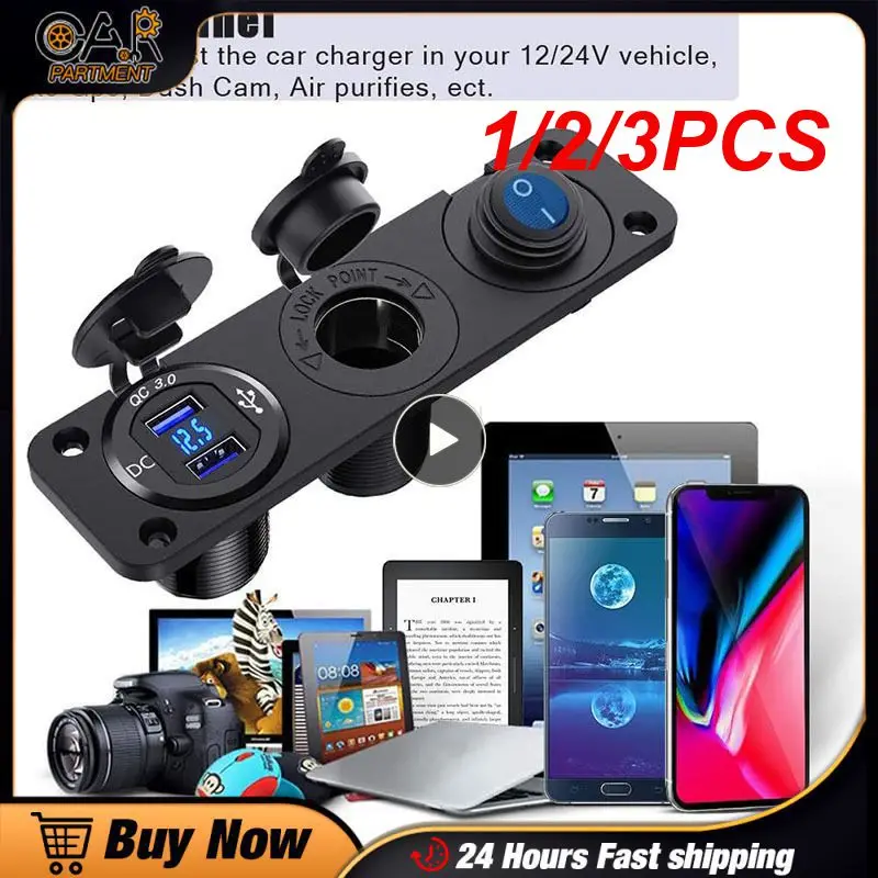 1/2/3PCS Quick Charge Dual QC3.0 USB Car Charger With Touch Switch Power Outlet Waterproof Power Panel Adapter Kit for Boat
1/2/3PCS Quick Charge Dual QC3.0 USB Car Charger With Touch Switch Power Outlet Waterproof Power Panel Adapter Kit for Boat