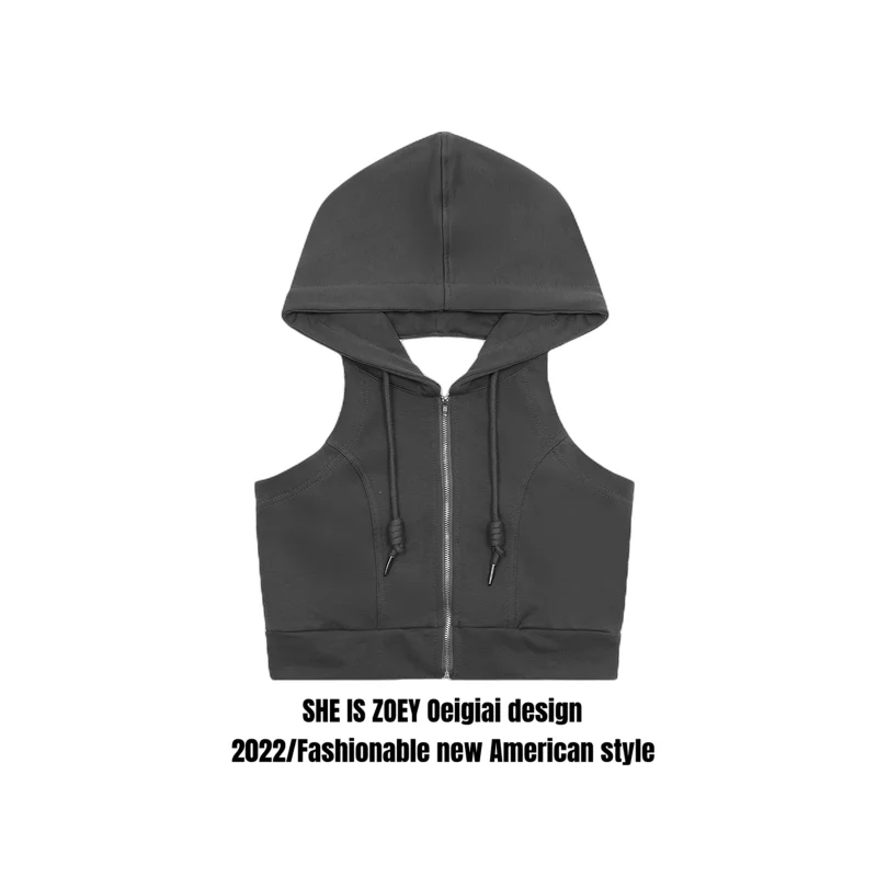 American retro hollow backless design niche short sleeveless T-shirt women summer hooded jacket slim and high-end hot girl top
American retro hollow backless design niche short sleeveless T-shirt women summer hooded jacket slim and high-end hot girl top