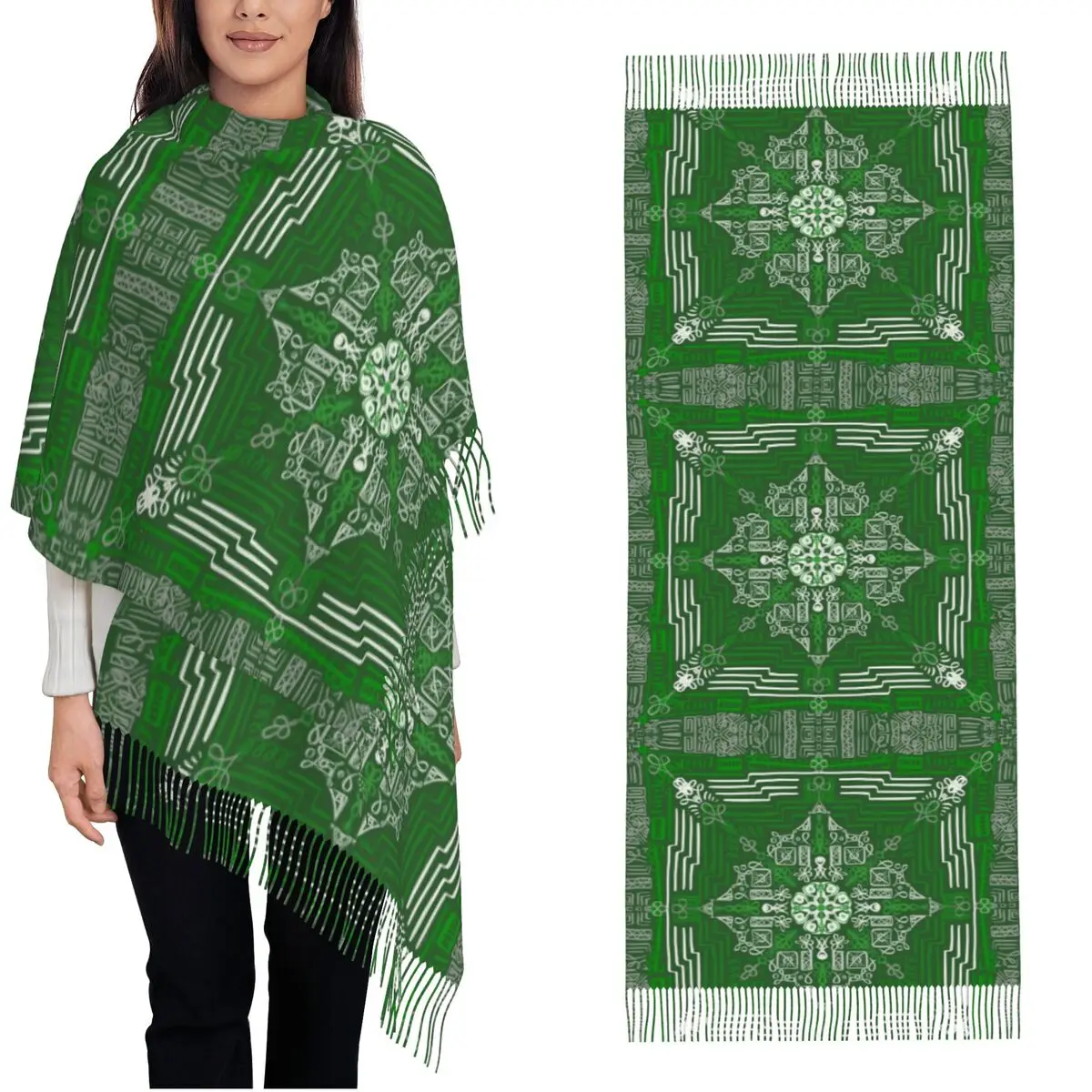 

Vintage Sassenach Pattern Scarf for Women Winter Warm Pashmina Shawls and Wrap Long Large Shawl Scarf for Ladies