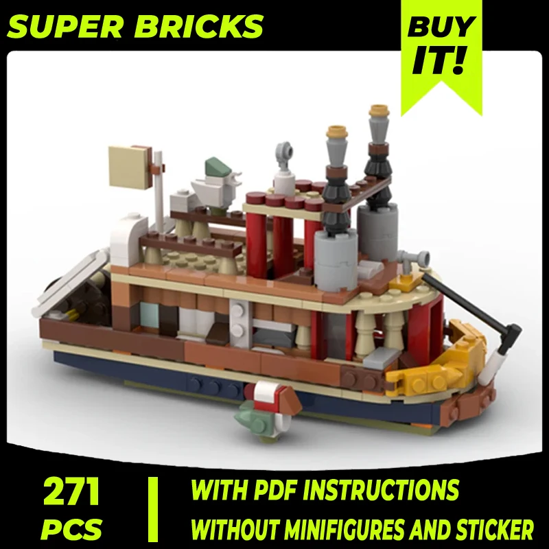 

Moc Building Bricks Military Ship Model Forest Steamboat Technology Modular Blocks Gifts Toys For Childen DIY Sets Assembly