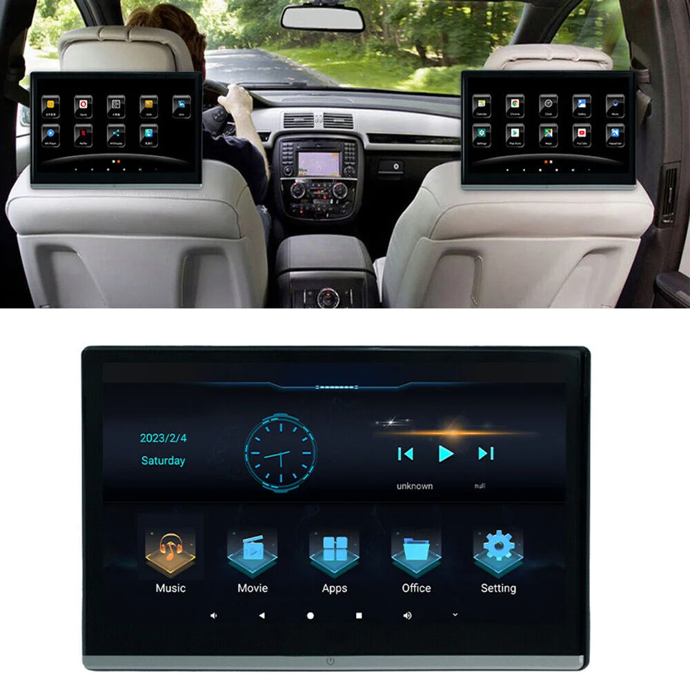 13.3 Inch Headrest TV 4K Car Monitor Android 11.0 Multifunction Tablet Touch Screen WiFi/Bluetooth/USB/SD/HDMI in out FM MP5
13.3 Inch Headrest TV 4K Car Monitor Android 11.0 Multifunction Tablet Touch Screen WiFi/Bluetooth/USB/SD/HDMI in out FM MP5