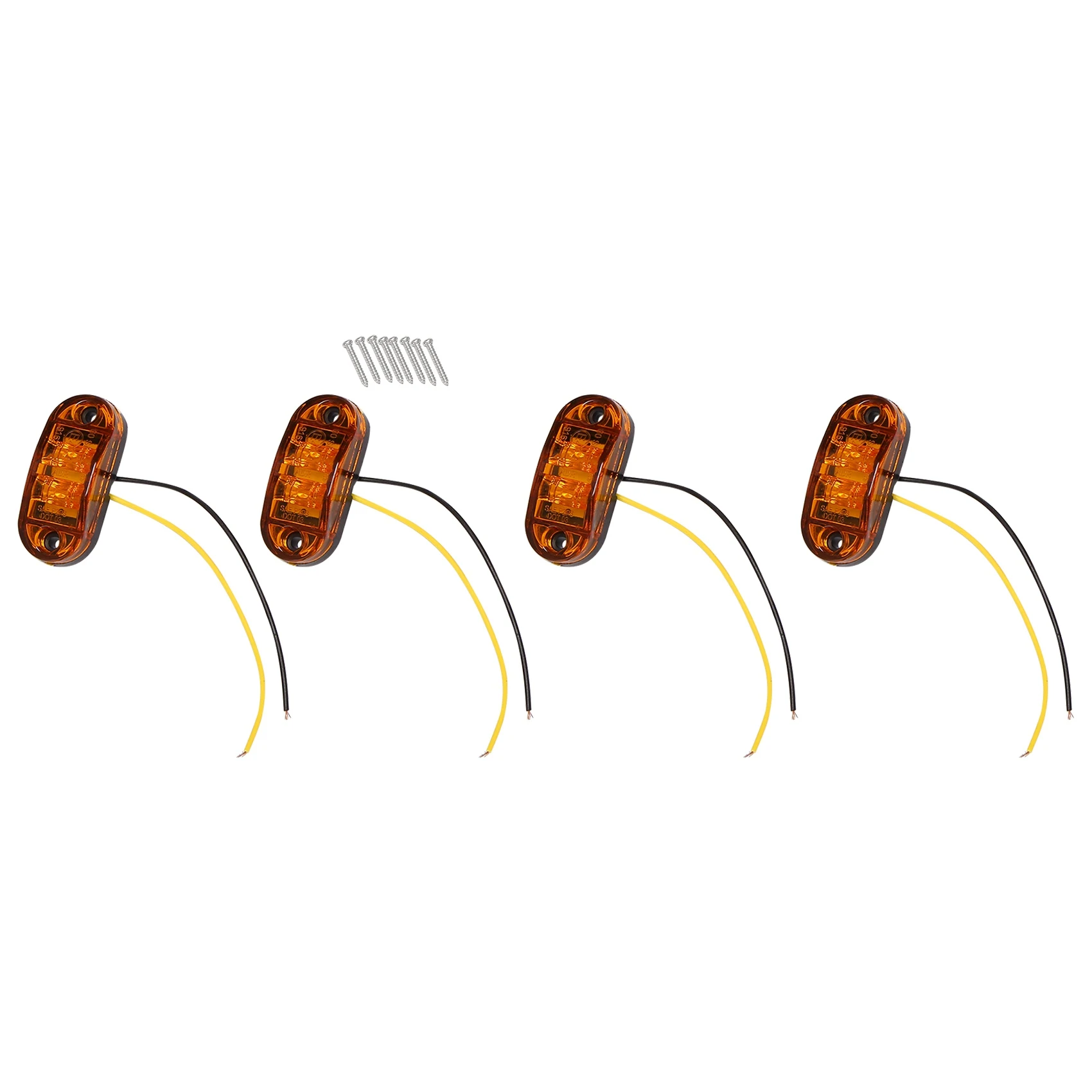 

4X Amber LED 2.5inch 2 Diode Light Oval Clearance Trailer Truck Side Marker