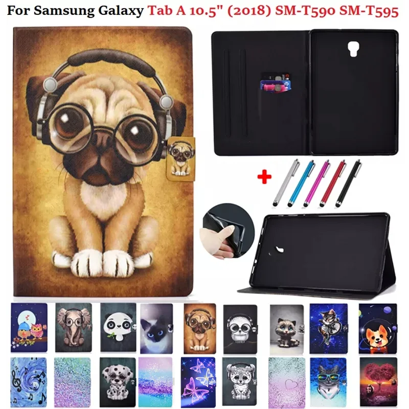 Фото Чехол для планшета Samsung Galaxy Tab A 10 5 дюймов T595 T590 чехол-портмоне с откидной крышкой