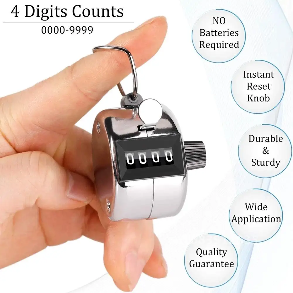 

Hand Held Tally Counter Mini Mechanical Digital Manual Counting Golf Clicker Training Counter 4 Digit Number /WS