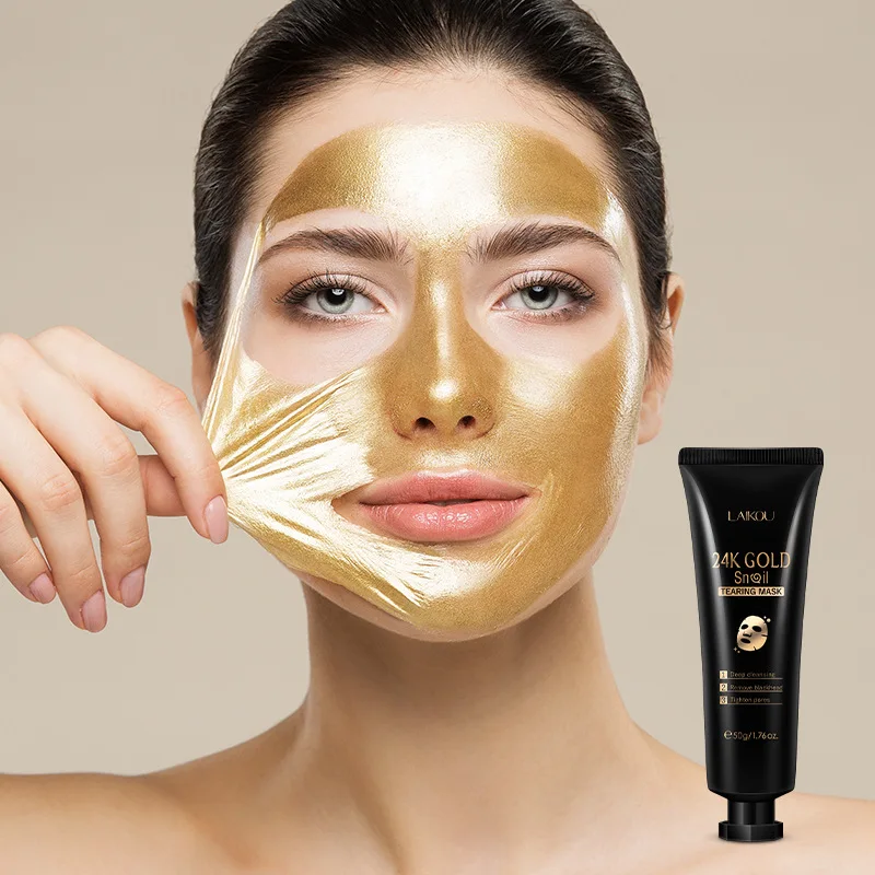 

24k Gold Snail Collagen Peel Off Mask Remove Blackheads Acne Anti-Wrinkle Lifting Firming Oil-Control Shrink Pores Moisture 50g