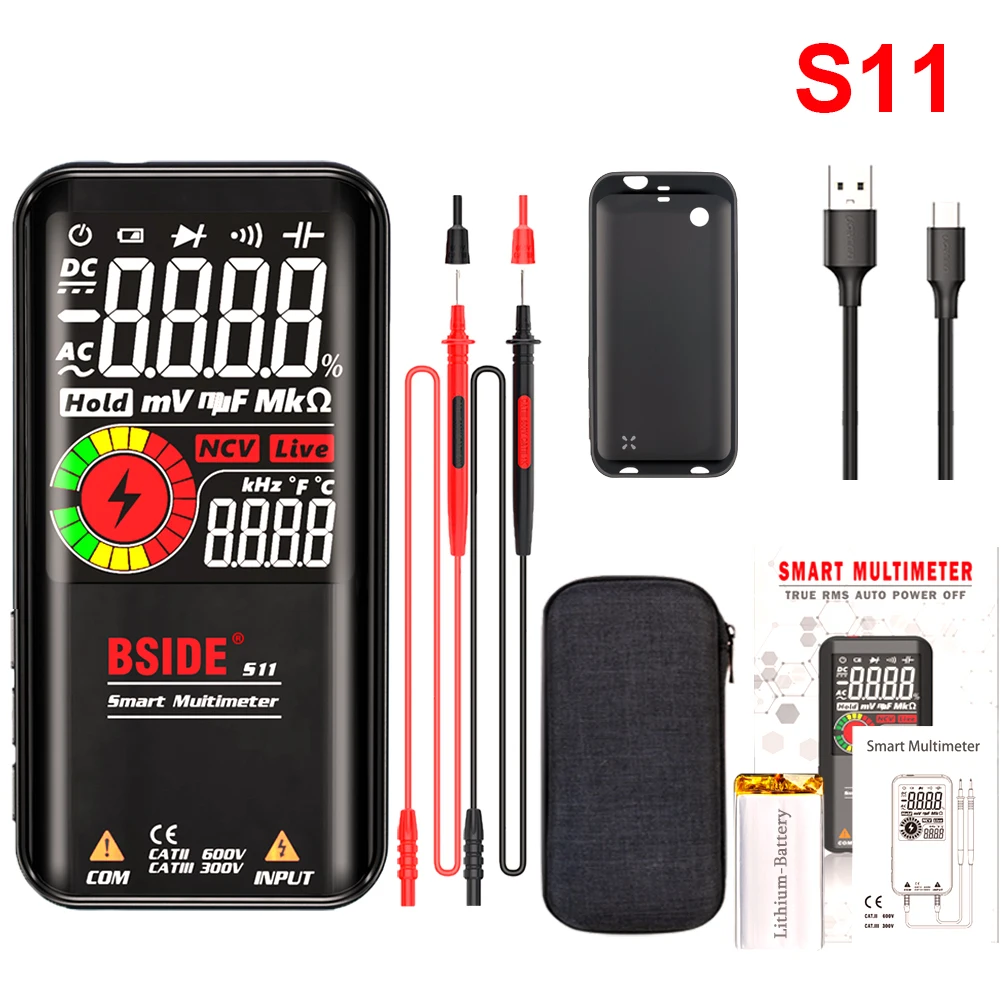 Professional Digital Multimeter 9999 Counts TRMS Ultra Portable Rechargeable Voltage Tester Color LCD EMF Detector Multimeters
Professional Digital Multimeter 9999 Counts TRMS Ultra Portable Rechargeable Voltage Tester Color LCD EMF Detector Multimeters