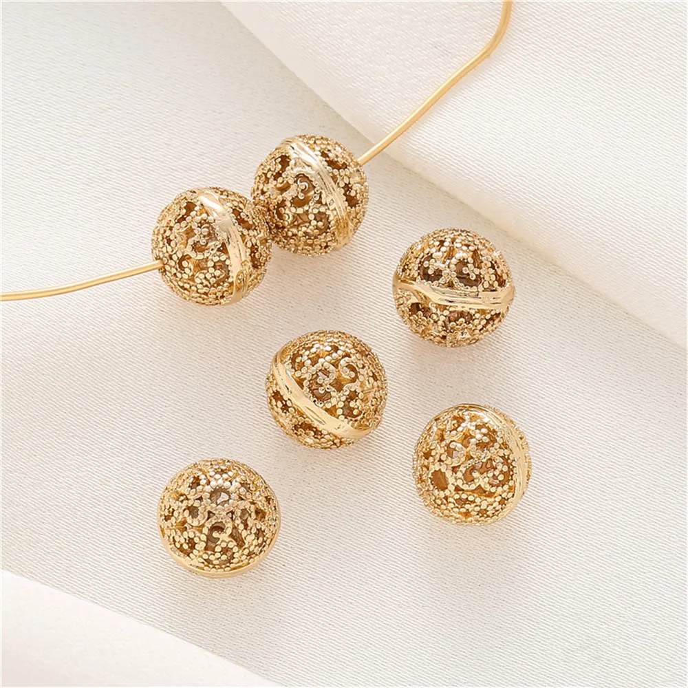 14K gold carved hollow ball spacer beads diy loose beads transfer beads handmade bracelet necklace jewelry accessories
14K gold carved hollow ball spacer beads diy loose beads transfer beads handmade bracelet necklace jewelry accessories