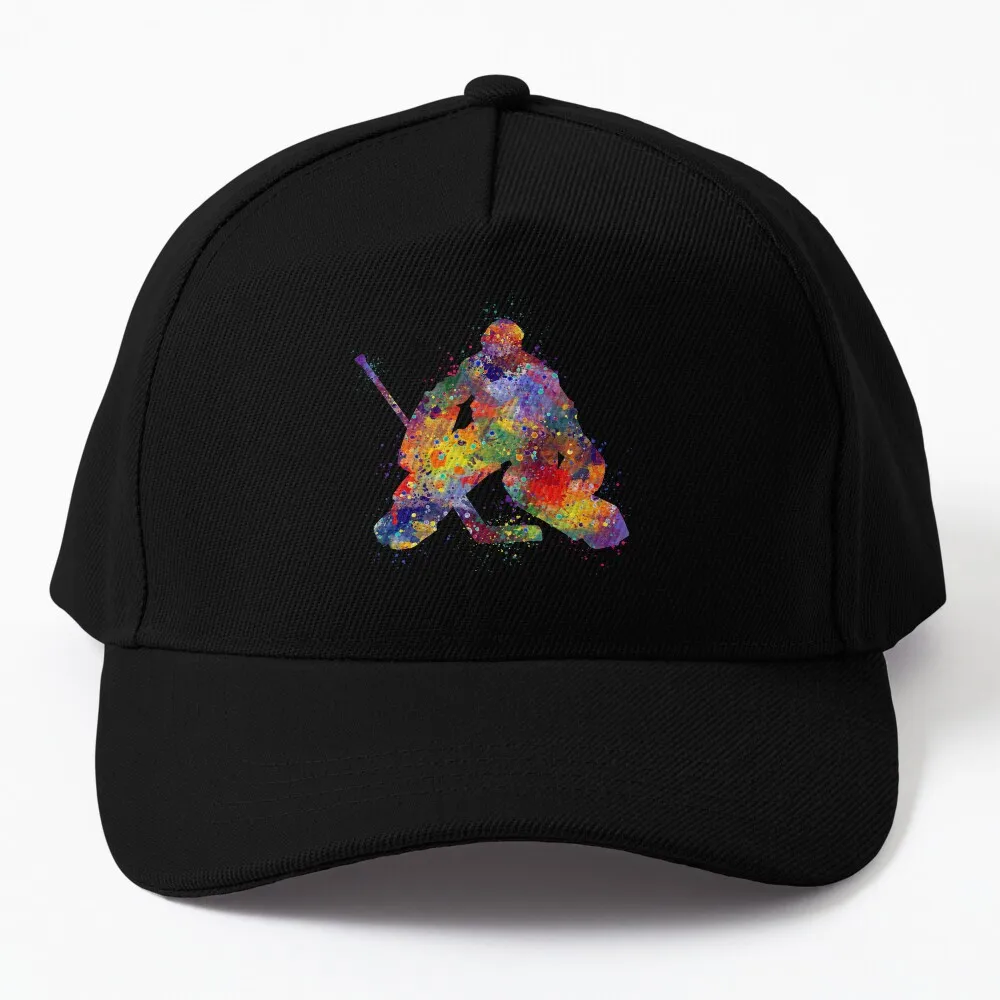 

Ice Hockey Goalie Boy Watercolor Silhouette Baseball Cap western hats Beach Outing New Hat Vintage Hat Men'S Women'S