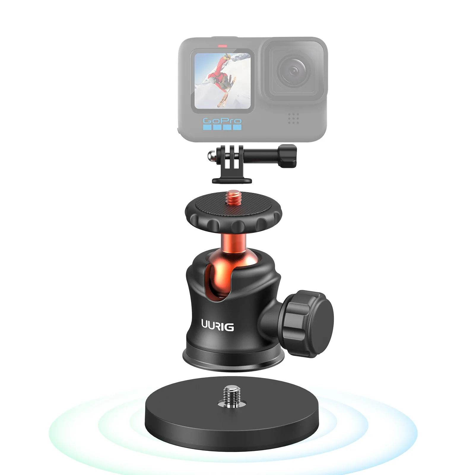 

Металлический Сильный магнитный автомобильный держатель для камеры на присоске на автомобильное окно 360 шариковая головка для экшн-камер GoPro 11 10 9 8 Insta360