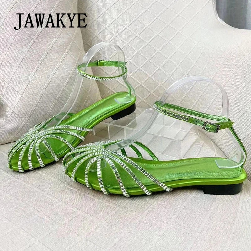 2023 Summer Hollow Out Rhinestone Flat Sandals For Women Brand Multicolour Ankle Buckle Crystal Sandalias Sexy Party Dress Shoes
2023 Summer Hollow Out Rhinestone Flat Sandals For Women Brand Multicolour Ankle Buckle Crystal Sandalias Sexy Party Dress Shoes