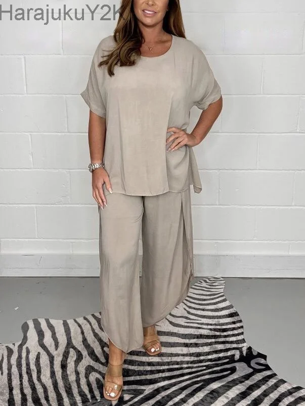 2pcs Set Women Summer Outfits Soft O Neck Pullover Top Two Piece Set Women Outfits Conjunto Femenin
2pcs Set Women Summer Outfits Soft O Neck Pullover Top Two Piece Set Women Outfits Conjunto Femenin