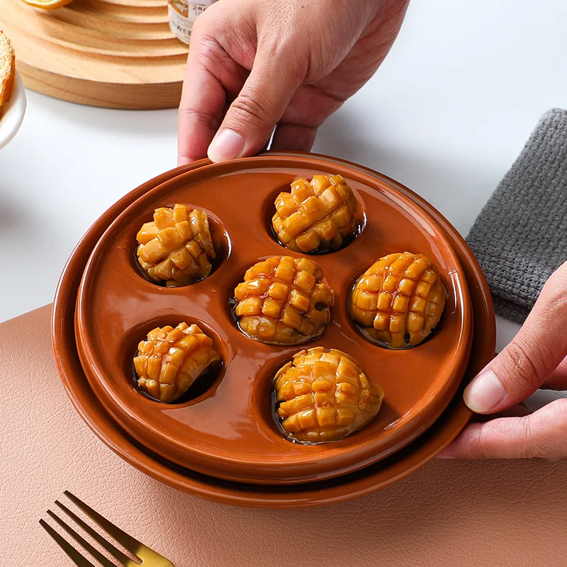 French Snail Baking Dish Ceramic Brown Abalone Bake Plate Microwaveable Cooking Food Dishes Multifunctional Kitchen Tableware
French Snail Baking Dish Ceramic Brown Abalone Bake Plate Microwaveable Cooking Food Dishes Multifunctional Kitchen Tableware