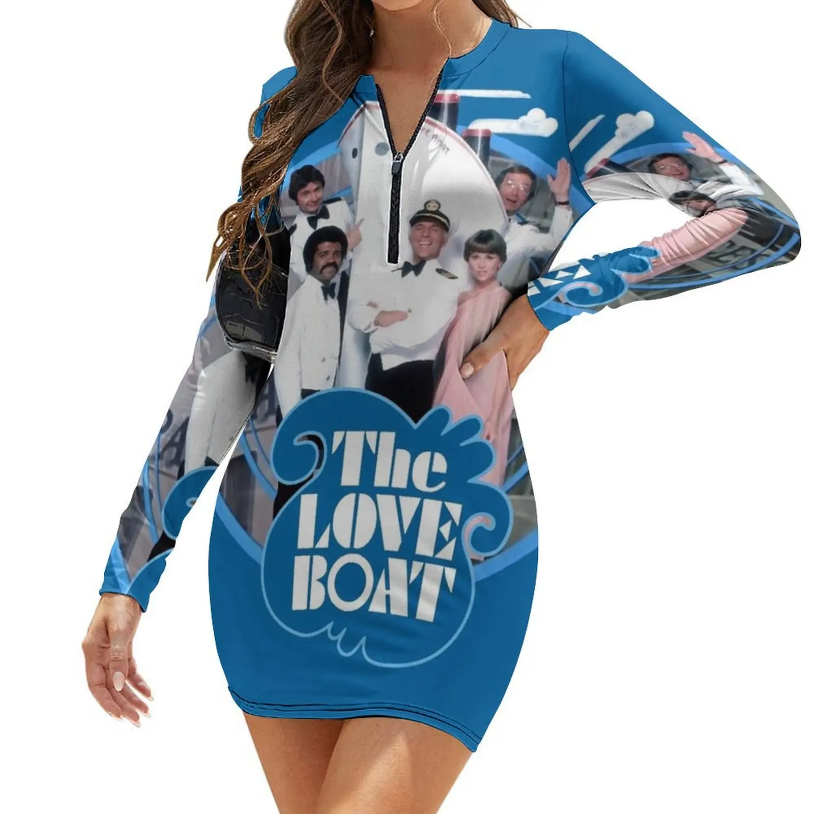 The Love Boat Pacific Princess 70s retro cast tribute Long-Sleeve Bodycon Dress Women's summer dress
The Love Boat Pacific Princess 70s retro cast tribute Long-Sleeve Bodycon Dress Women's summer dress