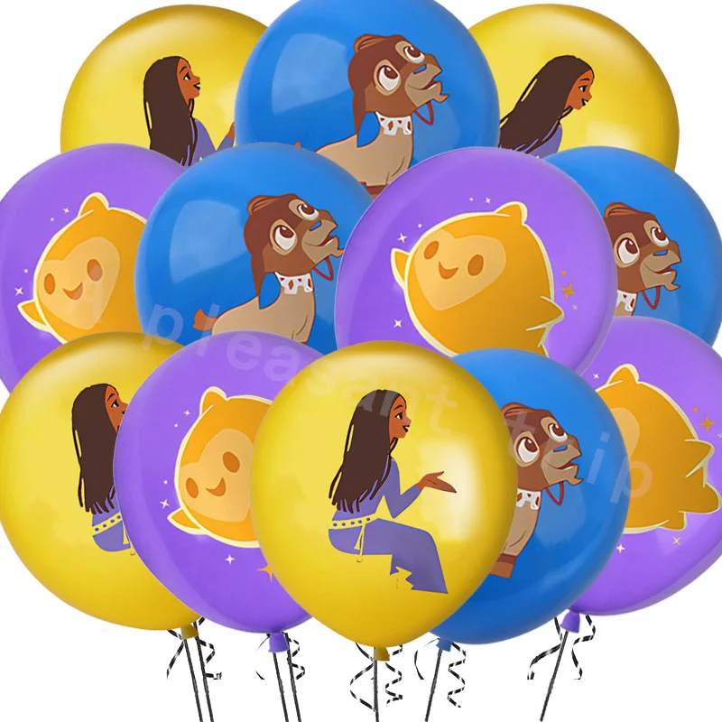 

New Wish Balloon Disney Wish Asha Party Favors 12pcs Cartoon Latex Balloons Happy Birthday Decoration Baby Shower Supplies Gifts