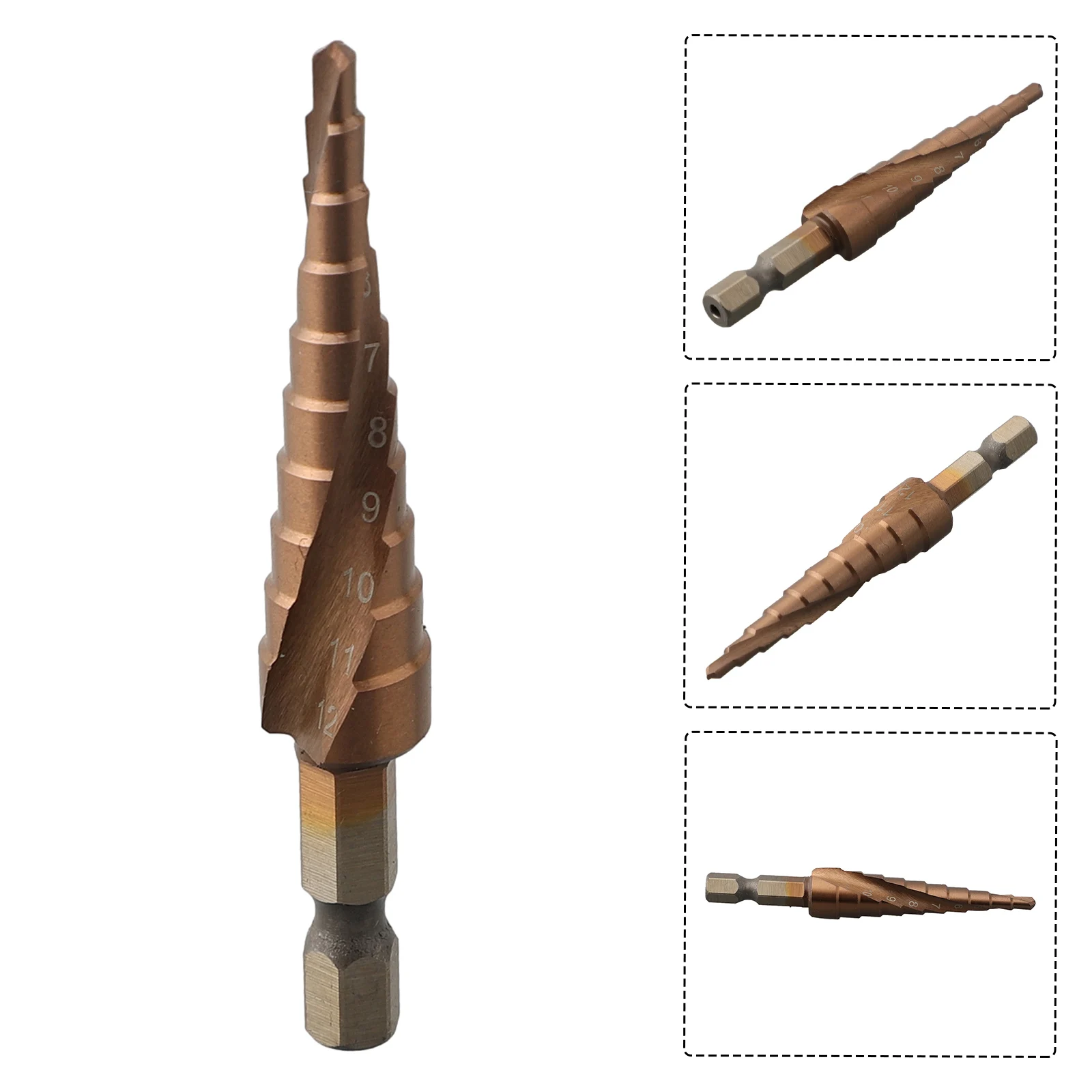 High Speed Steel Cone Spiral Step Drill Drill Bit 3-12 4-22 6-24 Quick Release For Stainless Steel Hole Cutter
High Speed Steel Cone Spiral Step Drill Drill Bit 3-12 4-22 6-24 Quick Release For Stainless Steel Hole Cutter